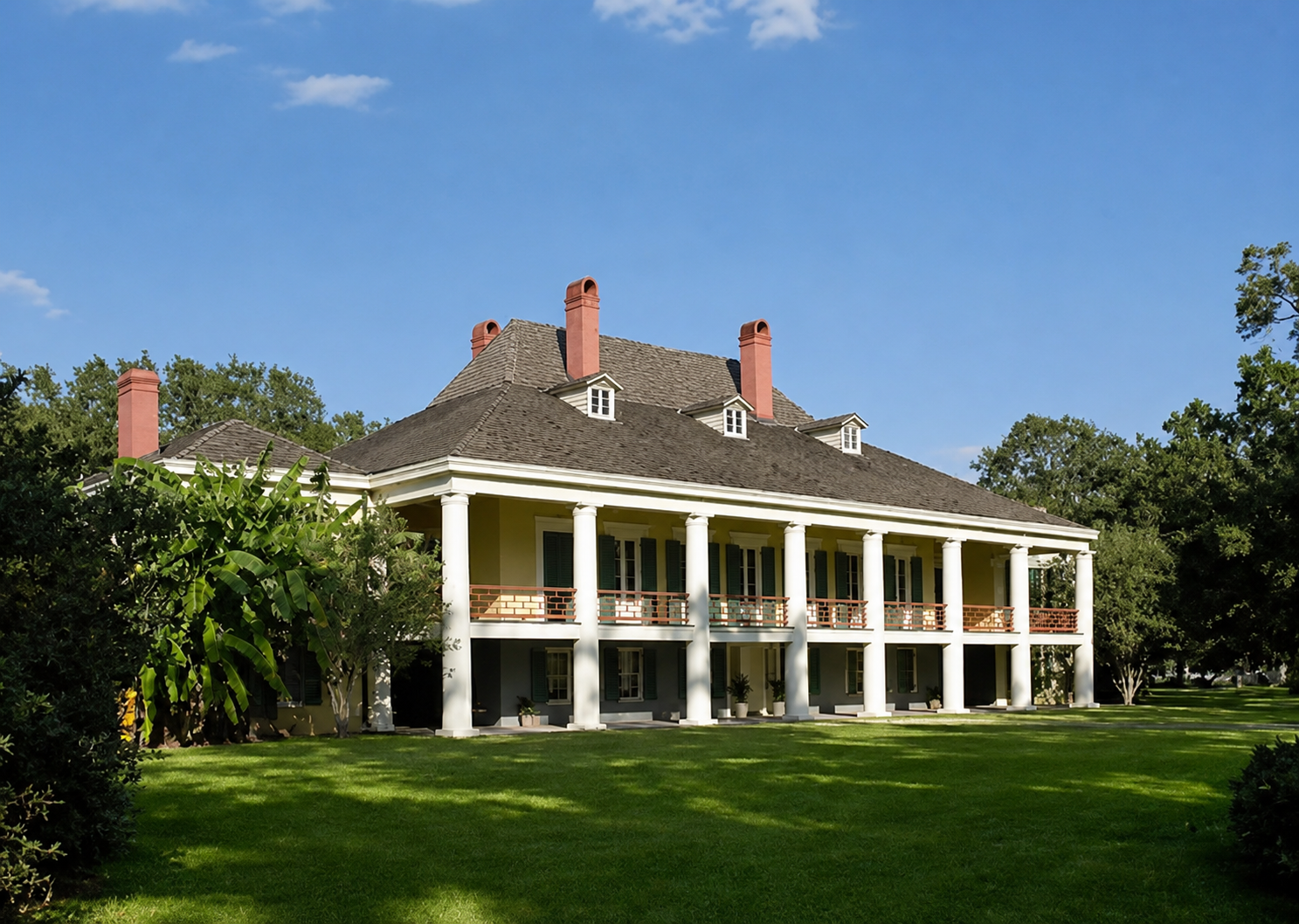 A view of Destrehan Plantation's historic grounds