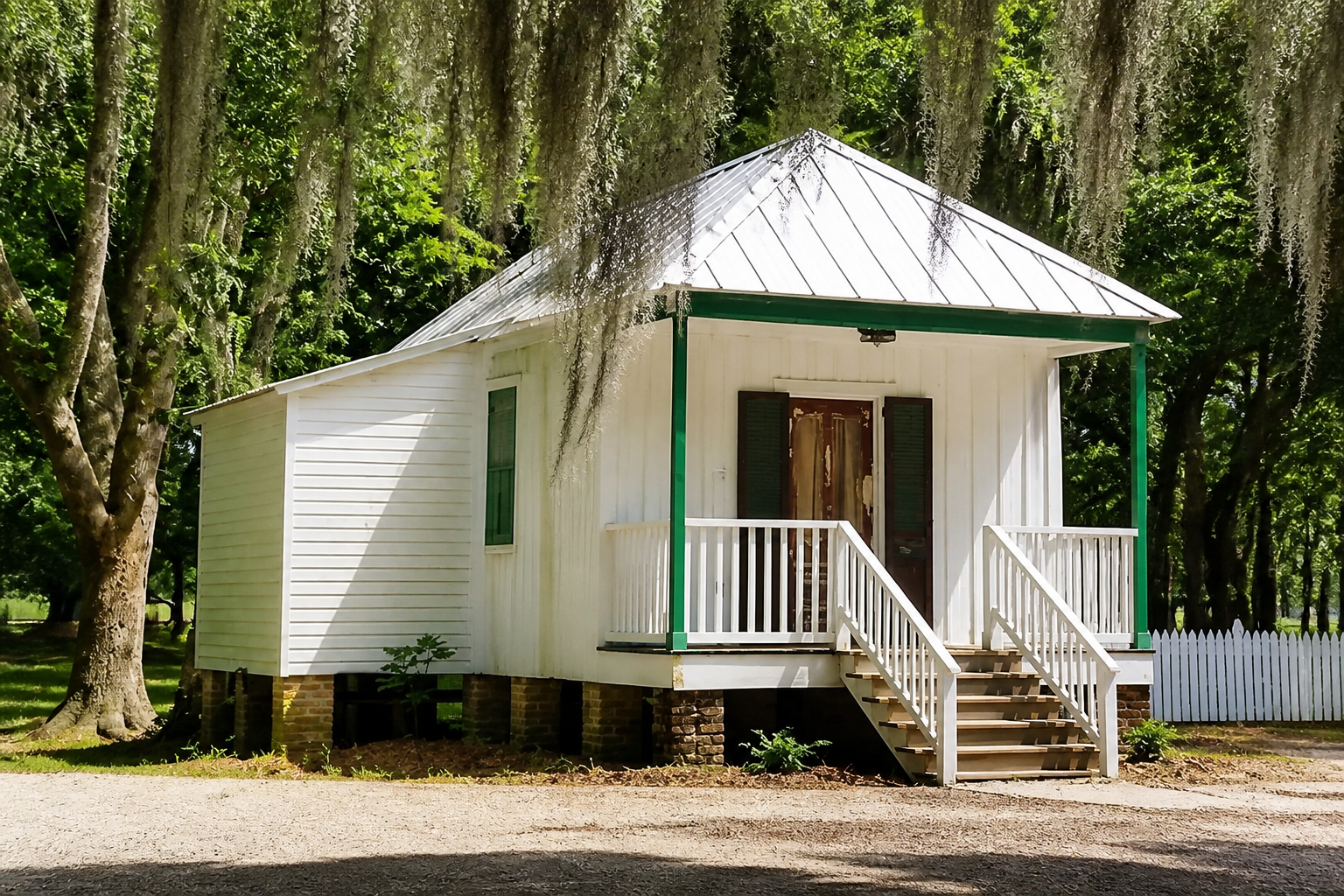 Exterior of the Marguerite cottage at Destrehan Plantation