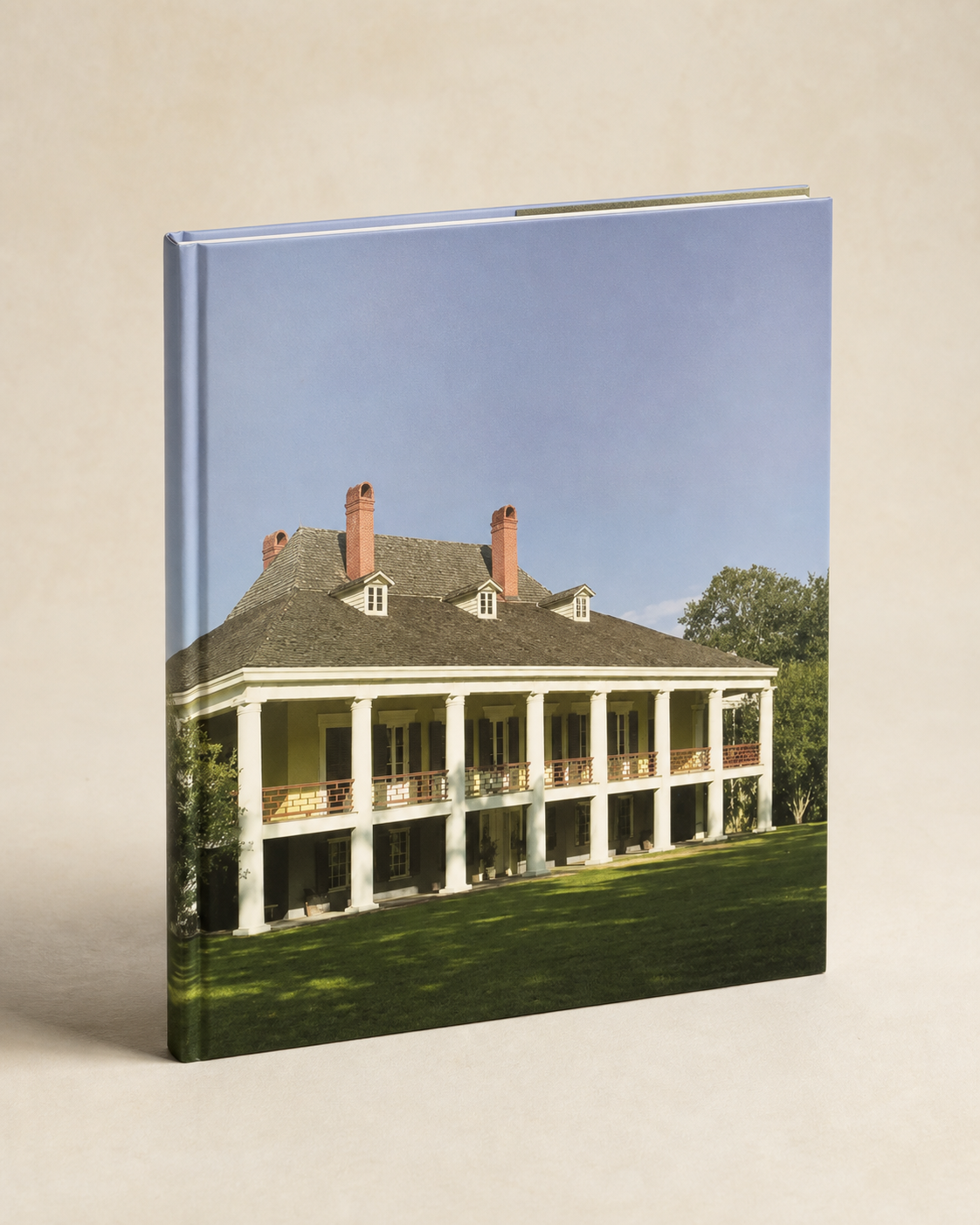Destrehan history book featuring the plantation house